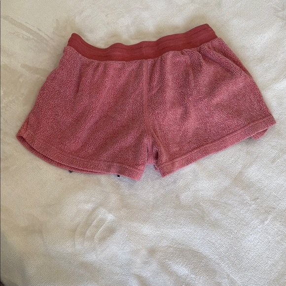 Cozy Red Fleece Shorts with Drawstring - Picture 2 of 2